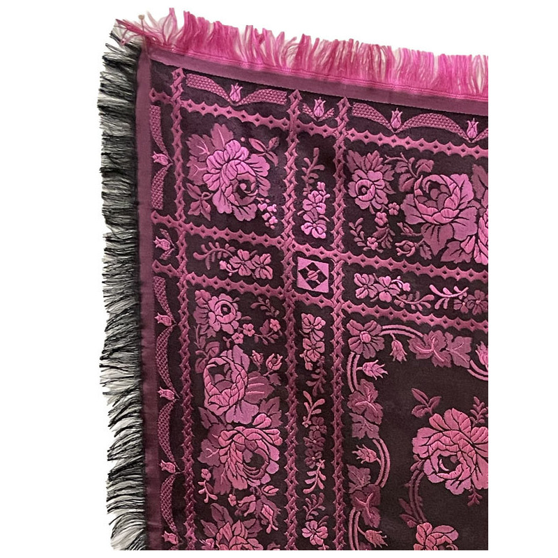 PAÑUELO DE SEDA NEGRO FUCSIA-FUCSIA