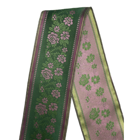 CINTA VERDE FLOR ROSA