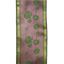CINTA VERDE FLOR ROSA