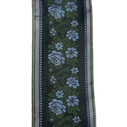 CINTA NEGRA FLOR AZUL