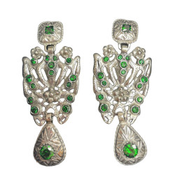 PENDIENTE MARIPOSA PLATA VERDE