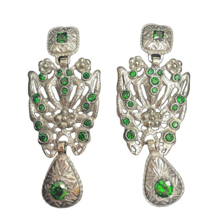 PENDIENTE MARIPOSA PLATA VERDE
