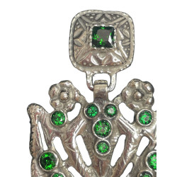 PENDIENTE MARIPOSA PLATA VERDE