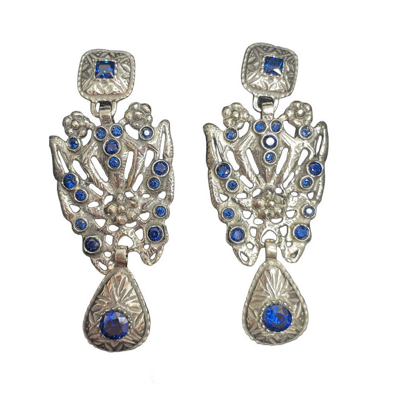PENDIENTE MARIPOSA PLATA AZUL