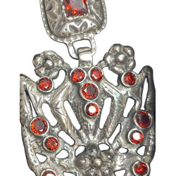 PENDIENTE MARIPOSA PLATA GRANATE